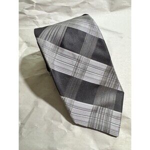 Ted Baker London Tie Men's Black/Gray Striped 100% Silk USA 58"x3.5"